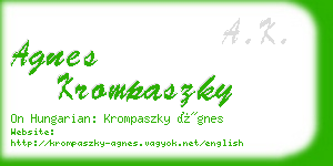 agnes krompaszky business card